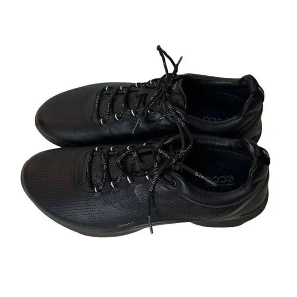 Ecco Mens BIOM Natural Motion Black Leather Sneakers Size 45